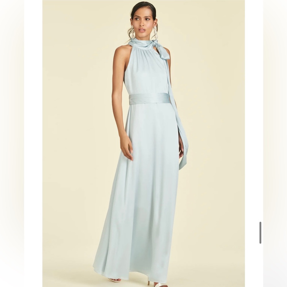 Sachin and Babi Kayla gown in ice blue